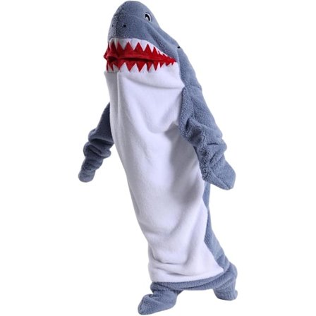 ING Hættetrøje Tæppe med Ærmer Haj Tæppe Onesie Kvinder Mænd Børn Bærbart Tæppe Kæletæppe Plaid Fleece Tæppe Ekstra Blødt Varmt Hyggeligt Flanel