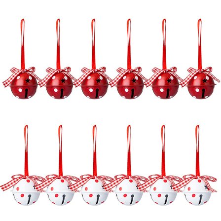 12ST Julgran Jingle Bells Hänge Dekor Ornament Present - spot sales