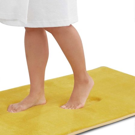 Wekity Badrumsmatta i Memory Foam, Halkfri, Absorberande, Supermysig Sammet, Badrumsmatta (50 x 81 cm, gul)