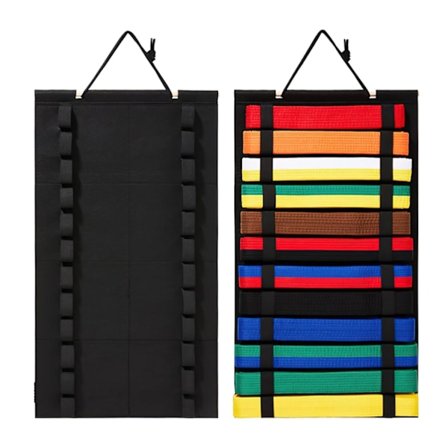 12 Bælter Karatebælte Display Rack, Taekwondo Bælte Display Rack, Kampsportsbælter Organizer, Børn Voksne Holdbar Vægmonteret Bælte Display Holder til