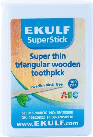Ekulf Tandstikker 100 stk, Medicin & Pleje, Mund & Tandpleje, Tandstikker