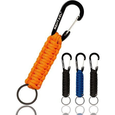 Paracord nøglering med spænde - militær flettet paracord