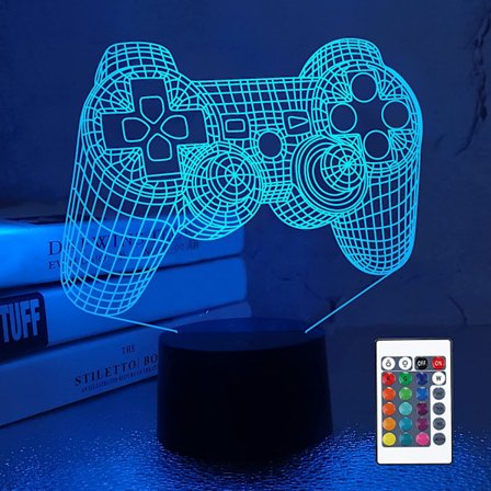 3D Gamepad-lampa spelkonsol nattlampa 3D Illusion-lampa fo