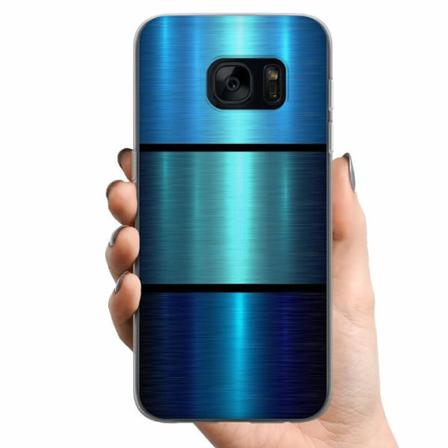 Samsung Galaxy S7 Tpu Mobilskal Blue Metallic Stripes