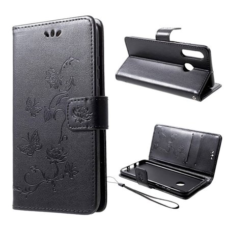 Butterfly läder Huawei P30 Lite fodral - Svart