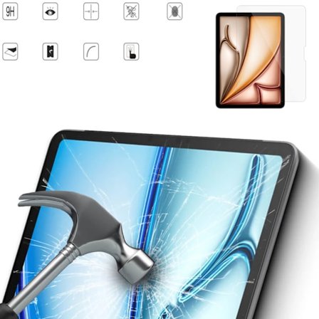 iPad Air 11 tuumaa M3 2025 näytönsuoja karkaistu lasi 9H