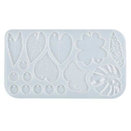 DIY Kristall Epoxiform Örhängen Tag Smycken Form Hängande Hänge Dekoration Fyrklöver Spegel Silikonform