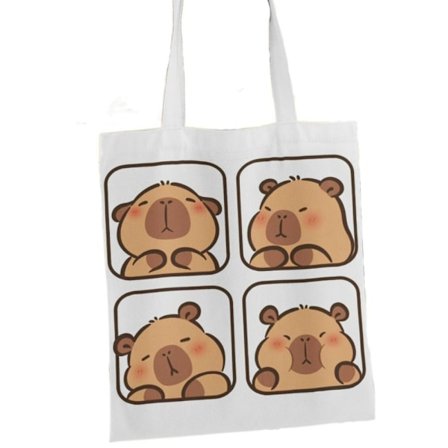 Canvasväska Tecknad Capybara Tote 2 2