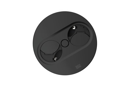 Rutab 946.100 Stikkontakt rund, USB A/C, avtakbart lokk Matt svart, Strømbrytere & vegguttak