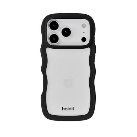 holdit iPhone 17 Pro Mobilskal Wavy Black/Transparent