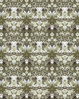 Metrikangas Fjärilsblom Vihreä-Arvidssons Textil