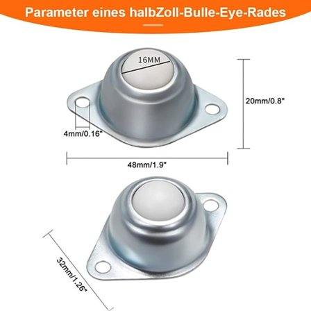 Møbelhjul Lille Pakke med 8 Kuglehjul til Møbler Skab