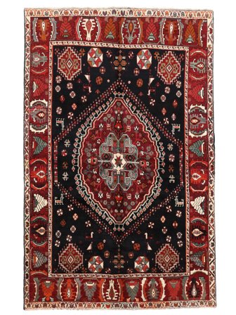Anudada A Mano Gashgai Fine Alfombra 157X249 Oriental De Lana Negro/Rojo Oscuro Pequeño