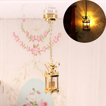 1:12 Dukkehus Miniatyr Taklampe Lysekrone LED Vegglampe