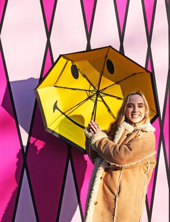 Suck UK Smiley Umbrella - Yellow - 25X5X5CM