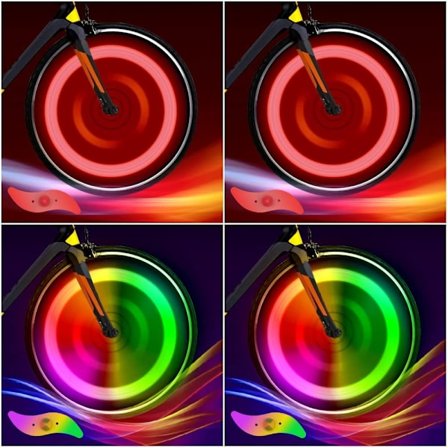 Cykel Ekrar Ljus 4-Pack Däck Blinkande Ljus LED Neon Hjul Blinkande Cykel Ljus Vattentät 3 Blinkande Lägen Cykling Tillbehör