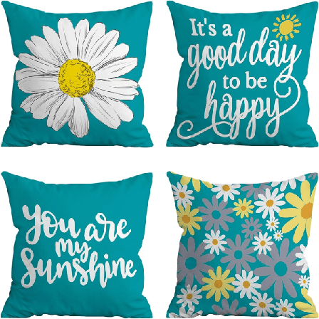 IC Kuddfodral 18x18 set om 4, vårkrans dekorativa kuddfodral Dekorativa kuddfodral för soffa soffa inomhus utomhus kuddfodral bondgård