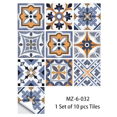 Retro stil grå flise mønster matte gulv klistermærker køkken flise bordplade renovering vandtæt væg klistermærker (10 cm x 10 cm)