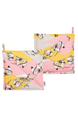 Arabia Mumin grytlappar 22x22cm 2-Pack Kökstextil Flerfärgad 22x22 cm,