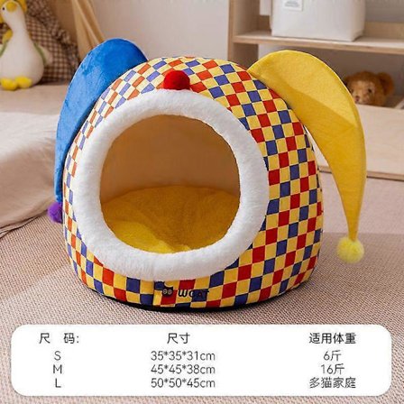 Djur Säng Halloween Clown Söt Hundkoja Innesluten Kattsäng Varm Valp Kattunge Säng