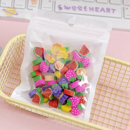 50st/påse Kawaii Eraser Creative Cartoon Mini Pencil Rubber Ani
