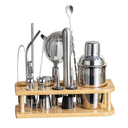 Ny Barverktøysett med Bambus Stativ Drikkemiksingsett