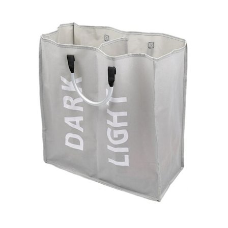 Kaksinkertainen pyykkikori kannella ja irrotettavilla pyykkipusseilla aprikoosi M apricot