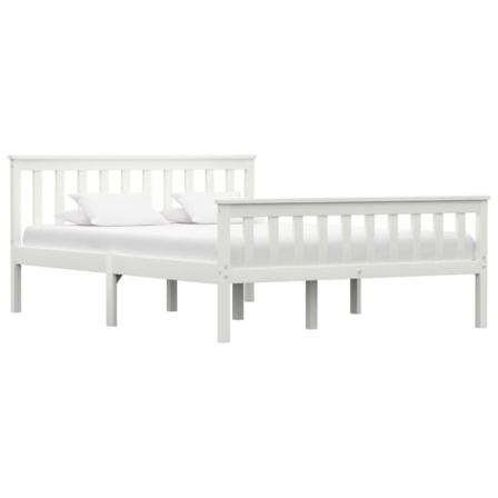 Vidaxl Sängram Med 4 Lådor Vit Massiv Furu 140x200 Cm Vit