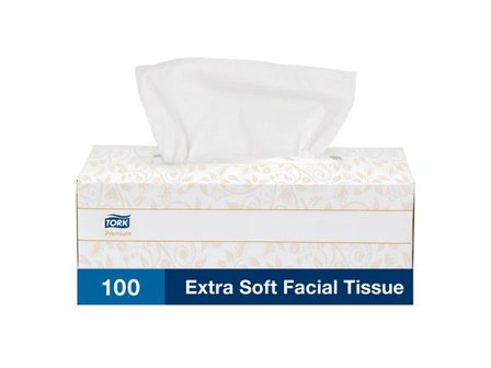 TORK Ansiktsservett Extra Mjuk Premium F1 2-lagers vit 100/fp - Lyreco - Städ och hygien - Tvål och hygien - Ansiktsservetter och näsdukar