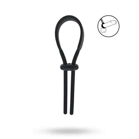 Wide Adjustable Silicone Lasso Cockring - 5mm - Black - Vuxen.dk: For ham