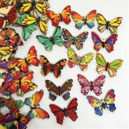 Blandet maleri fargerike 2 huller tre knapper