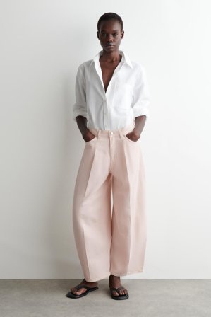 COS Women's Twine Barrel-Leg Jeans in Pink