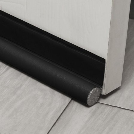 2 x Sorte Dørbundspakninger, Lydisolering, Vindskærm