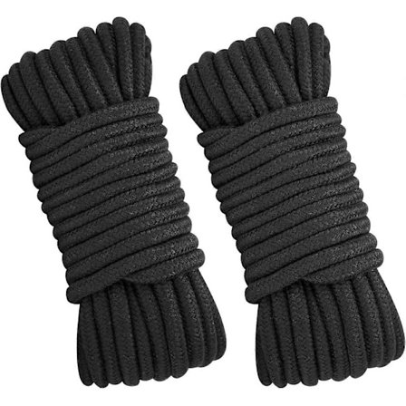 Mykt bomullsrep 8MM tykt svart bomullsrep 2 pakker 33 fot/10M bomullssnor for