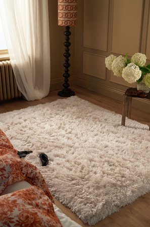 Staycation - Ryamatta Fluffy - Vit - Lugg & ryamattor - 200X300 - Från Homeroom