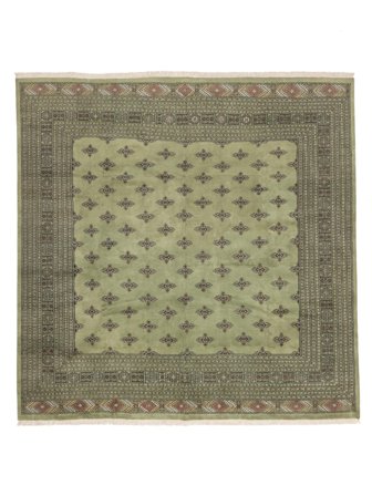 Pakistan Bokhara 2Ply Rug Hand Knotted 312X314 Square Dark Yellow/Dark Green Pakistan