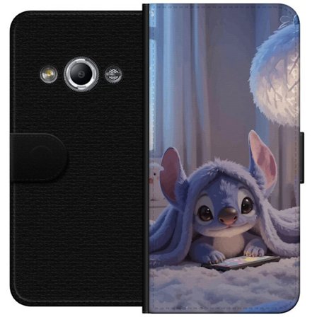 Kompatibelt Lommeboketui til Samsung Galaxy Xcover 3 Stitch under teppe kveldslys koselig blå design med varme lekenhet og drømmende følelse
