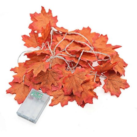 13ft 40 LED Thanksgiving Dekorationer Löv Höst Lönn Slinga Ljus