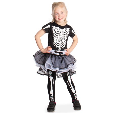 Skeletkjole til børn 98-116 cl