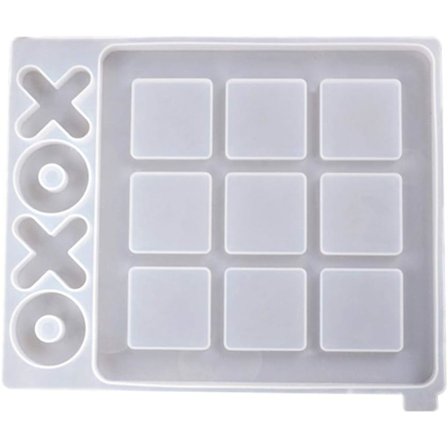 XO Spilbræt Spilsilikonharpiksform Sæt DIY Silikonforme, til Epoxyharpiks Spilform