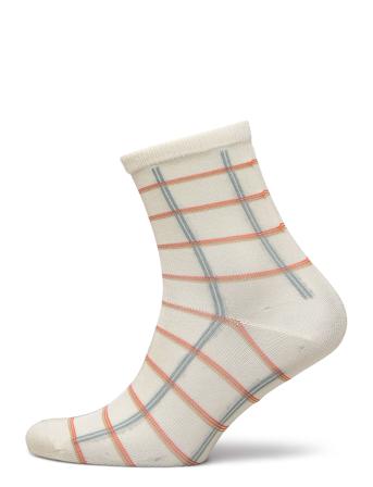 Square Rainbird Sock Cream Becksöndergaard