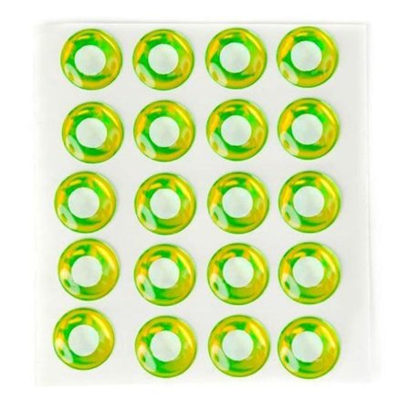 Epoxy Eyes 5,5 mm oval dubbel, White/Chartreuse
