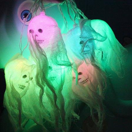 Halloween Led Veil Skull Light Cosplay Festdekor Prop