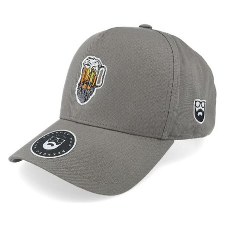 Bearded Man - Grå adjustable Keps - Beer Man Logo Grey A-Frame Adjustable @ Hatstore