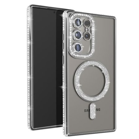 Coque - AVIZAR - Samsung Galaxy S24 Ultra - Rigide - Argent - Kompatibel med MagSafe
