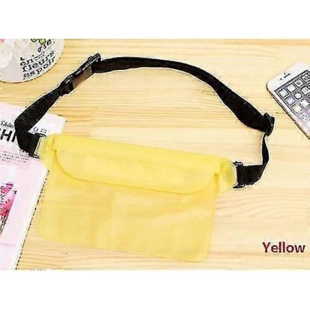 Vanntett Svømmeveske Drift Dykking Skulderveske Midjeveske Undervanns Mobiltelefon Vesker Etui Beskyttelse (gul farge)