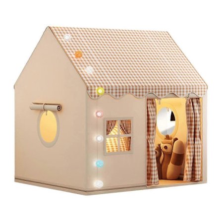 Lekehustelt for barn, innendørs lekehus, lekehus for gutter og jenter, bærbart prinsesseslott med dør og vindu for barnerom