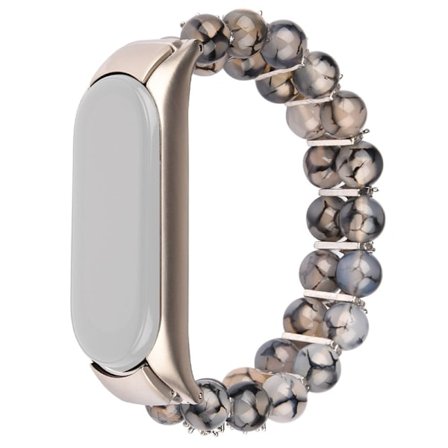 Xiaomi Mi Smart Band 6 / 5 agat drake ven stil klockarmband - Svart / Vit