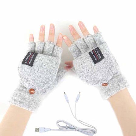 Uppvärmda Handskar Silver Dubbelsidig Uppvärmning Håller Dig Varm Hela Vintern
