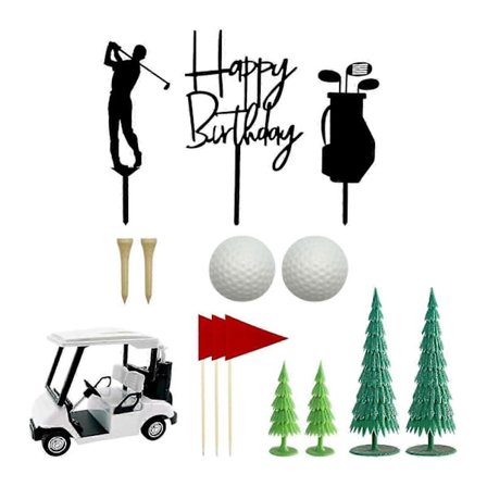 Golf-syntymäpäiväkakun koristeet, kakun koristeet miehille, luovat cupcake-koristeet, kakun lisäosat, isänpäivän juhlapalveluksiin (LGL)